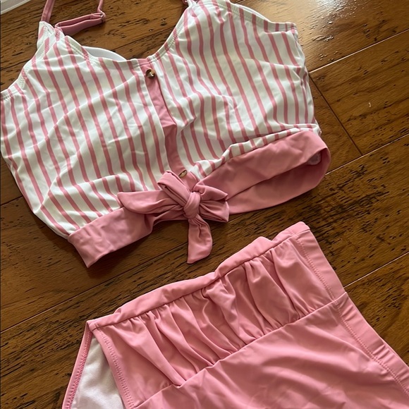 Coral Reef Pink Striped Swimsuit BRAND NEW - Picture 4 of 6